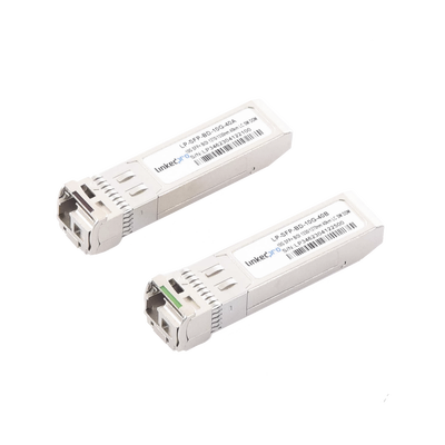 Transceptores Ópticos Bidireccionales SFP+ (Mini-Gbic) / Monomodo 1270 & 1330 nm / 10 Gbps / 1000BASE-BX / Conector LC/UPC Simplex / DDM / Hasta 40 km / 2 Piezas 