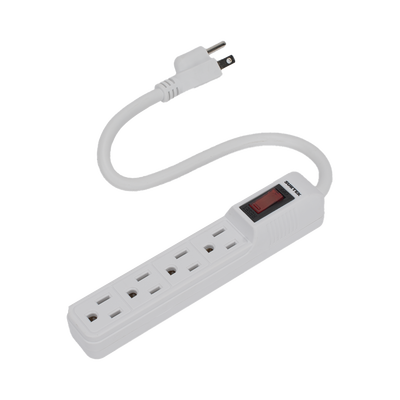 Multicontacto con cable 30 cm. 4 tomas 127 Vca línea, tierra, neutro 15 A max.
