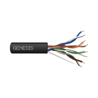 Bobina de Cable de 305 Metros (1000 Pies) UTP Cat6 RISER / Color Negro / UL, CMR SPNLS, Probado a 350 Mhz / Para Aplicaciones de CCTV, Redes de Datos, IP Megapixel, Control RS485