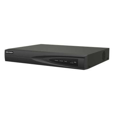 NVR 8 Megapixel (4K) (Compatible con Cámaras ACUSENSE) / 4 canales IP / 4 Puertos PoE+ / 1 Bahía de Disco Duro / Salida de Vídeo en 4K / 300 Metros PoE Modo Extendido