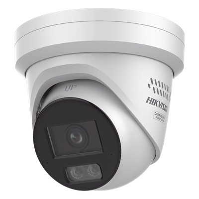 Turret IP / 4 Megapixel / Lente 2.8 mm / 98.4 pies IR + Luz Blanca / Audio Bidireccional / IP67 NEMA 4X / WDR 130 dB / AcuSense 3.0 / Estrobo Azul y Rojo