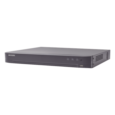 DVR Pentahíbrido / 8 Canales TURBOHD + 8 Canales IP / 16 Canales Combinados / 8 Megapixel (4K) / Audio por Coaxitron / AcuSense / Reconocimiento Facial / H.265+ / 1 Bahía HDD