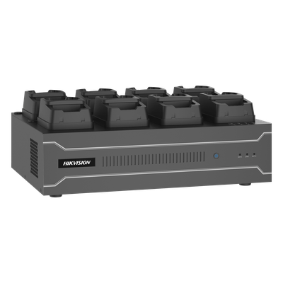 Dock Station de Escritorio / 8 Puertos Body Cams / Dual Gigabit / 4 Bahías HDD / ANR / Cobertura Cíclica / -10°C a 55°C