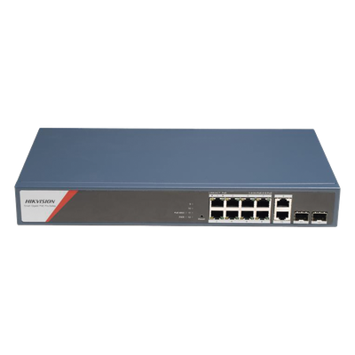Switch PoE+ Administrable / 8 Puertos Gigabit PoE++ 90 W / 2 Puertos Uplink 1000 Mbps / 2 Puertos SFP / Alcance Extendido 300 m (984.3 ft) / 130 W