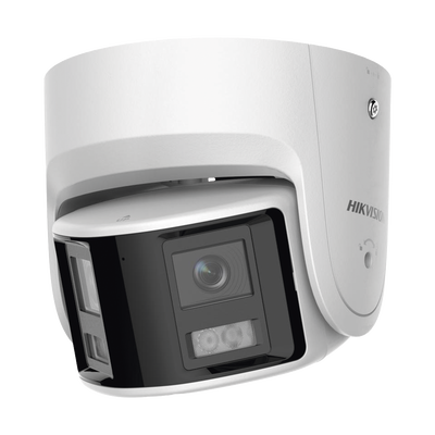 [FlexVu] [PROTECCIÓN ACTIVA] Turret IP 4 Megapixel / 2 Lentes de 2.8 mm (Imagen Panorámica 180°) / 30 mts IR / Exterior IP67 / Luz Intermitente y Alerta de Audio / Audio Bidireccional / ACUSENSE / WDR 120 dB / Micro SD