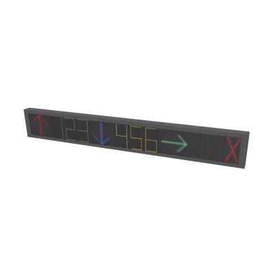 Guía de Estacionamiento Interior / Ideal para Pasillos y Áreas de Control de Estacionamientos / RS485- RJ45 / Indicador Numérico / Flecha Dinámica / 9 Dígitos / 2 Direcciones