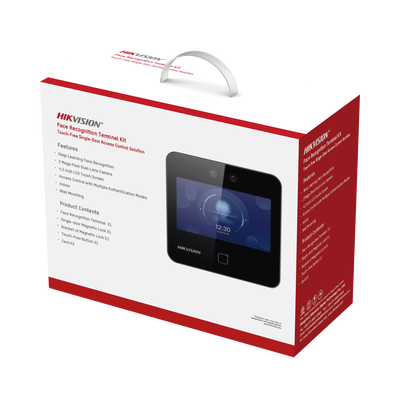 Kit de Control de Acceso TODO INCLUIDO con Lector de Rostros, QRs y Tarjetas / 1,500 rostros / Compatible con App HIKConnect /Incluye Electroimán  Botón de Salida y Montajes Z y L para imán / HIK-IA