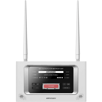 (HikFire) Panel Inalámbrico de Detección de Incendio (Gateway LoRa) / Pantalla LCD Táctil / Comunicación hasta 2 km / Gestión de 128 Dispositivos / Encriptación AES128 / Integración a HikCentral Professional