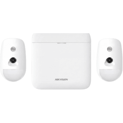 (AX PRO) KIT de Alarma AX PRO 96 Zonas / Incluye: 1 Hub 96 Zonas con GSM y Batería de Respaldo / 2 Detectores de Movimiento con Cámara (PIRCAM) / Compatible con Hik-Connect P2P