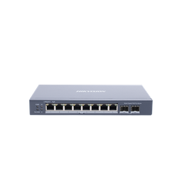 Switch Gigabit PoE+ / Administrable / 8 Puertos Gigabit PoE+ / 2 Puertos SFP / Configuración Nube Hik-Partner Pro / Modo Extendido hasta 300 Metros / 110 W