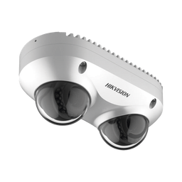 PanoVu Series / Lente Dual de 4 Megapixel / 2 Lentes Fijos de 2.8 mm / Recomendado para Pasillos o Esquinas / IP67 / IK10 / PoE / WDR 120 dB / 10 mts IR / Entrada y Salida de Audio y Alarma / MicroSD