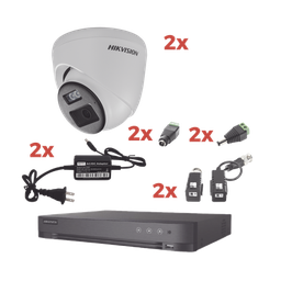 Kit Audio Bidireccional TurboHD 1080p / DVR 4 Canales / 2 Cámaras Eyeball (Exterior) con Bocina y Microfóno Integrado / 2 Fuentes de Poder / Accesorios