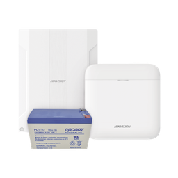 (AXPRO) KIT  de alarma AX PRO conversión de zonas cableadas a inalámbricas / Incluye: 1 Hub con Batería de respaldo/ 1 Expansor de 16 zonas cableadas / 1 Batería de respaldo 12Vcc a 7 Amp/ Compatible con Hik-Connect P2P 