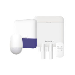 (AX PRO) KIT de Alarma AX PRO / Incluye: 1 Hub con bateria de respaldo / 1 Sensores PIR / 2 Contactos Magnéticos / 1 Control Remoto / 1 Sirena Inalambrica Exterior / WiFi / Compatible con Hik-Connect P2P