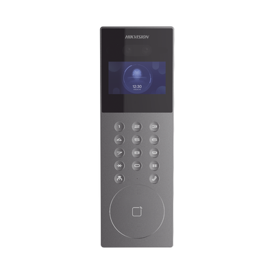 Videoportero IP Multiapartamento con Reconocimiento Facial / Llamada a App HikConnect (requiere monitor) / Protección IP65 / Apertura por Rostro, Tarjeta o App 