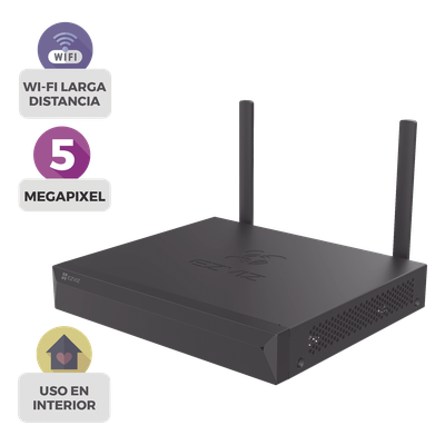 NVR Inalámbrico IP / 8 Canales / 5 Megapixel (3K) / Wi-Fi 100 m (328 ft) / HDMI y VGA / H.265 / 8 TB