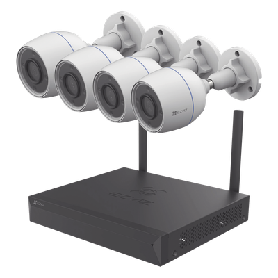 Kit NVR IP / 4 Canales / 4 Cámaras Bala / 3 Megapixel / IP67 / PoE+ 4 Puertos