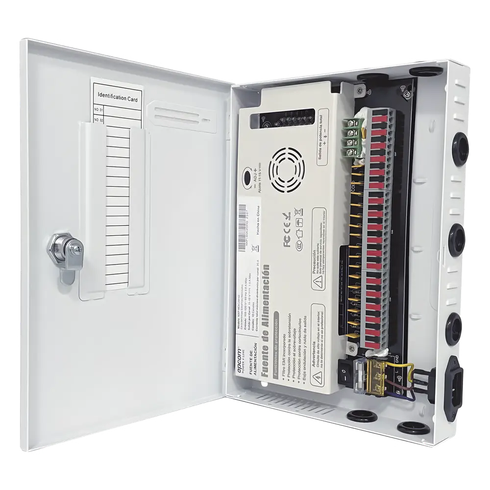 Fuente | 11-15 V | 18 canales | 20 A | Compatible con cámaras 4k | Alta tecnología en seguridad | Doble ventilador | Hasta 1.8 Amperes por Salida | Filtro de ruido por canal | Diseño de alta gama.