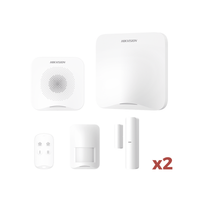 (AX HOME) KIT de Alarma AX HOME / Incluye: 1 Hub con batería de respaldo / 1 Llavero / 1 PIR / 2 Contactos Magnéticos / 1 Sirena / Wi-Fi / 3G/4G / Compatible con Hik-Connect P2P y Hik-Partner PRO