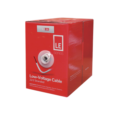 Bobina de 305 Metros (1000 Pies) de Cable / 2 x 22 AWG / Tipo CCA de Color Blanco / Aplicaciones en Alarmas de Intrusión/Control de Acceso/Automatización/ Interfonos y TV Porteros