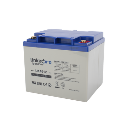 Batería 12 V 40 Ah AGM | Especial para Seguridad Electrónica | certificada UL | Vida útil 5 años | Terminales T2