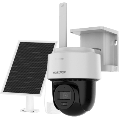 Kit Solar IP All in One / AOV / PT IP 4 Megapixel / Lente 2.8 mm / Panel Solar + Batería de Litio 9000 mAh / 4G LTE / Audio Bidireccional / Dual Light 30 m / IP66 / Micro SD
