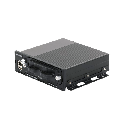 NVR Móvil Vehicular de 8 Canales / 4 PoE + 4 vía Switch / 2 Megapixel / H.265 / GPS + Sensor G / 2 Bahías HDD / RJ45 / Aluminio Industrial