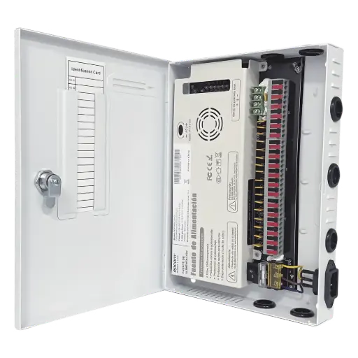Fuente | 11-15 V | 18 canales | 20 A | Compatible con cámaras 4k | Alta tecnología en seguridad | Doble ventilador | Hasta 1.8 Amperes por Salida | Filtro de ruido por canal | Diseño de alta gama.