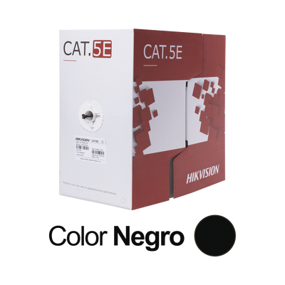 [TELL-VID174448] Bobina de Cable UTP 305 Mts / Cat 5E (24 AWG) / Color Negro / PE / Uso en Exterior / 100% Cobre / Aplicaciones de CCTV, Redes de Datos y Enlaces Inalámbricos