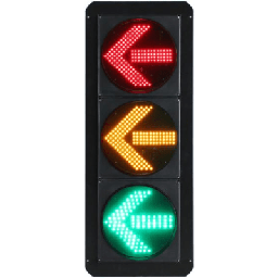 Semáforo Vertical de Giro Izquierdo / LED de Cuatro Elementos / Carcasa PC y ABS / IP53 / Transformador AC 24V / Flecha Izquierda / Protección IP53 / Vida Útil LED ≥100,000 Hrs